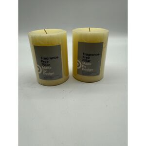 Fragrance-Free Pillar Candles set of 2